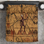 Min Ancient Egyptian Bedding Set Fertility Symbol Sandstone Ankh Pyramid Pattern