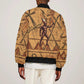 Min Ancient Egyptian Bomber Jacket Fertility Symbol Sandstone Ankh Pyramid Pattern
