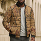 Min Ancient Egyptian Bomber Puffer Jacket Fertility Symbol Sandstone Ankh Pyramid Pattern