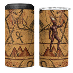 Min Ancient Egyptian 4 in 1 Can Cooler Tumbler Fertility Symbol Sandstone Ankh Pyramid Pattern