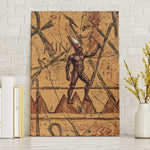 Min Ancient Egyptian Canvas Wall Art Fertility Symbol Sandstone Ankh Pyramid Pattern