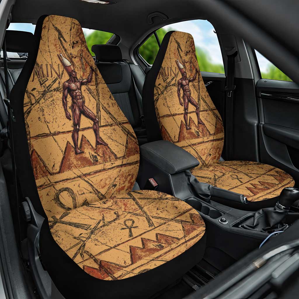 Min Ancient Egyptian Car Seat Cover Fertility Symbol Sandstone Ankh Pyramid Pattern