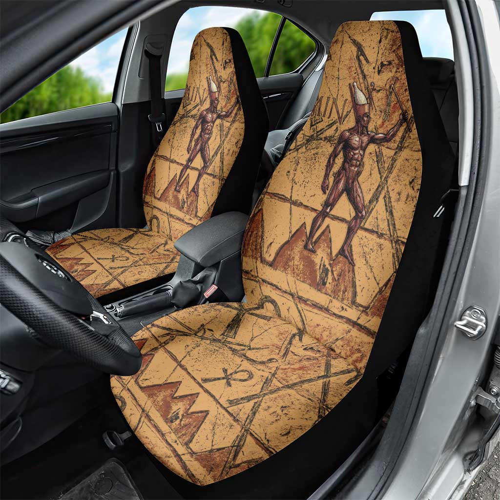 Min Ancient Egyptian Car Seat Cover Fertility Symbol Sandstone Ankh Pyramid Pattern