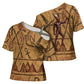 Min Ancient Egyptian Cross Shoulder Shirt Fertility Symbol Sandstone Ankh Pyramid Pattern
