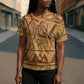 Min Ancient Egyptian Cross Shoulder Shirt Fertility Symbol Sandstone Ankh Pyramid Pattern