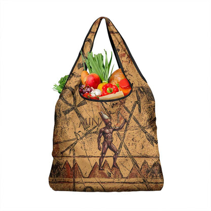 Min Ancient Egyptian Grocery Bag Fertility Symbol Sandstone Ankh Pyramid Pattern
