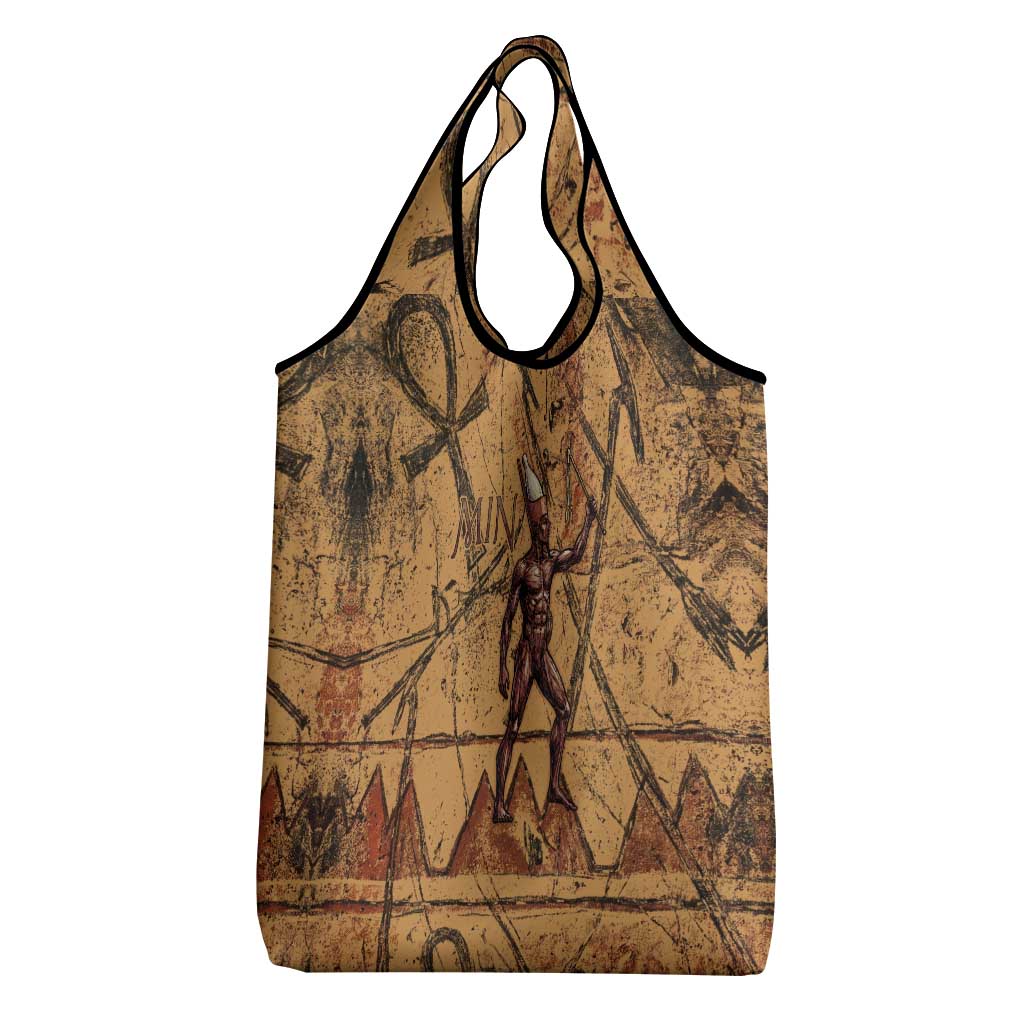 Min Ancient Egyptian Grocery Bag Fertility Symbol Sandstone Ankh Pyramid Pattern