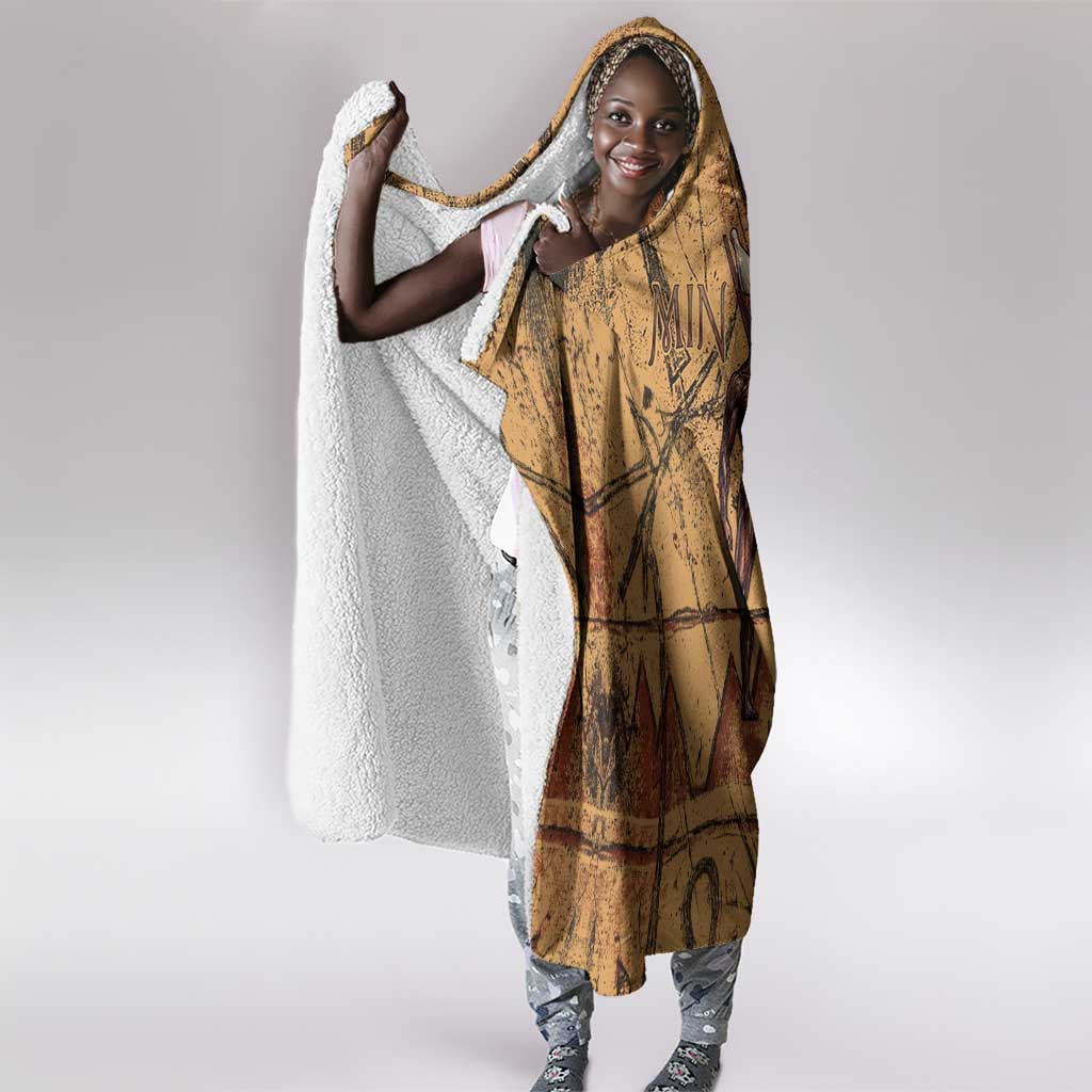 Min Ancient Egyptian Hooded Blanket Fertility Symbol Sandstone Ankh Pyramid Pattern