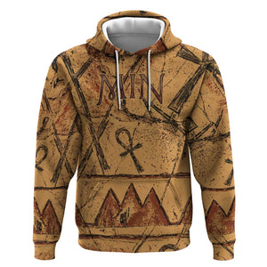 Min Ancient Egyptian Hoodie Fertility Symbol Sandstone Ankh Pyramid Pattern