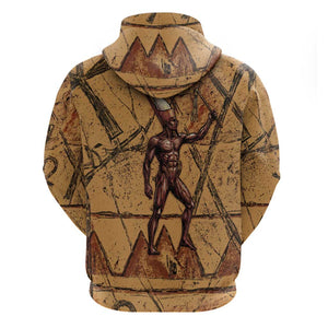 Min Ancient Egyptian Hoodie Fertility Symbol Sandstone Ankh Pyramid Pattern
