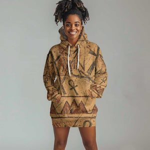 Min Ancient Egyptian Hoodie Dress Fertility Symbol Sandstone Ankh Pyramid Pattern