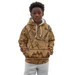 Min Ancient Egyptian Kid Hoodie Fertility Symbol Sandstone Ankh Pyramid Pattern