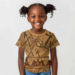 Min Ancient Egyptian Kid T shirt Fertility Symbol Sandstone Ankh Pyramid Pattern
