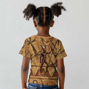 Min Ancient Egyptian Kid T shirt Fertility Symbol Sandstone Ankh Pyramid Pattern