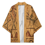 Min Ancient Egyptian Kimono Fertility Symbol Sandstone Ankh Pyramid Pattern
