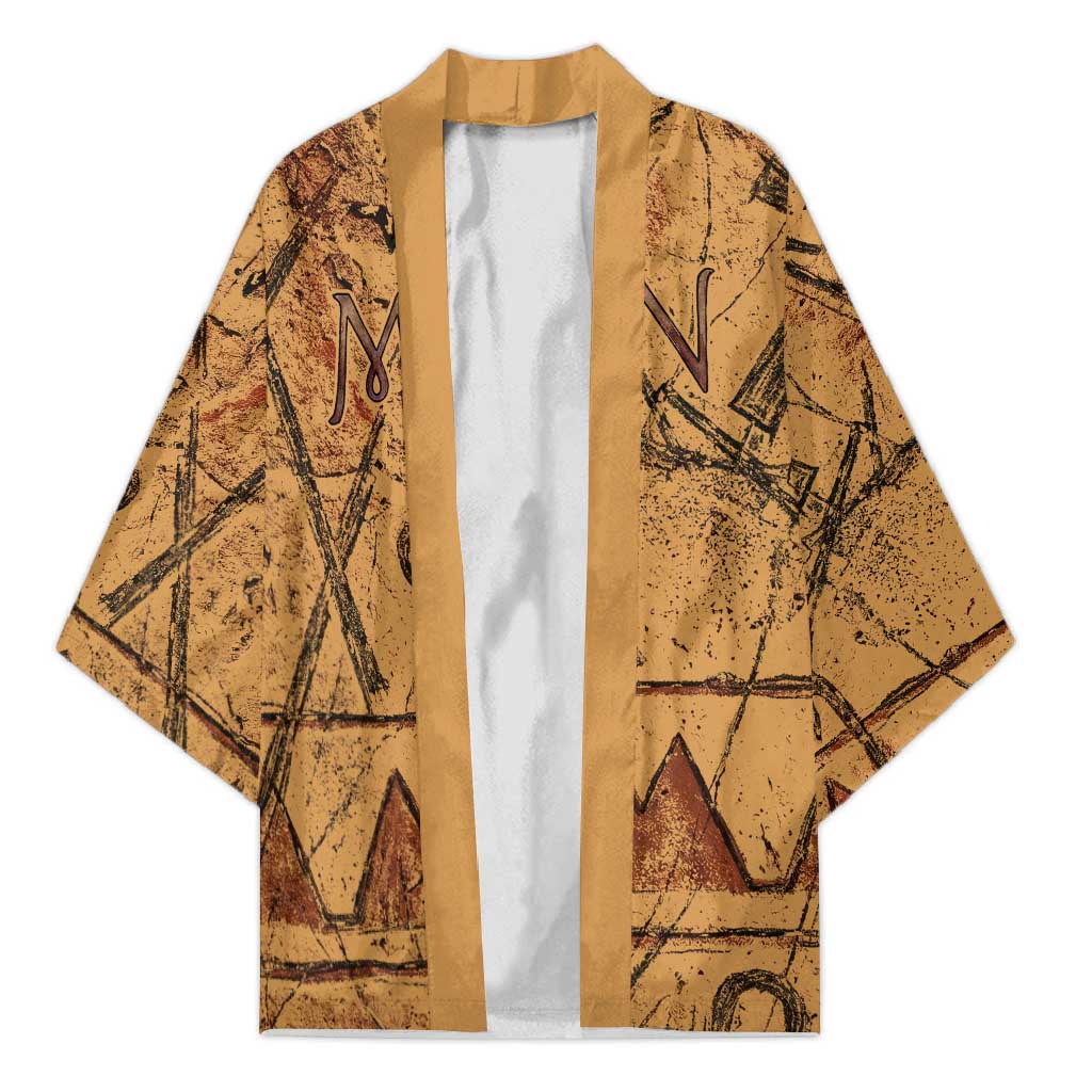 Min Ancient Egyptian Kimono Fertility Symbol Sandstone Ankh Pyramid Pattern