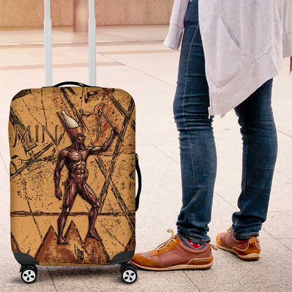 Min Ancient Egyptian Luggage Cover Fertility Symbol Sandstone Ankh Pyramid Pattern