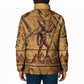 Min Ancient Egyptian Padded Jacket Fertility Symbol Sandstone Ankh Pyramid Pattern