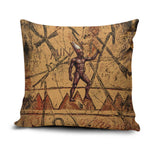 Min Ancient Egyptian Pillow Cover Fertility Symbol Sandstone Ankh Pyramid Pattern