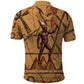 Min Ancient Egyptian Polo Shirt Fertility Symbol Sandstone Ankh Pyramid Pattern
