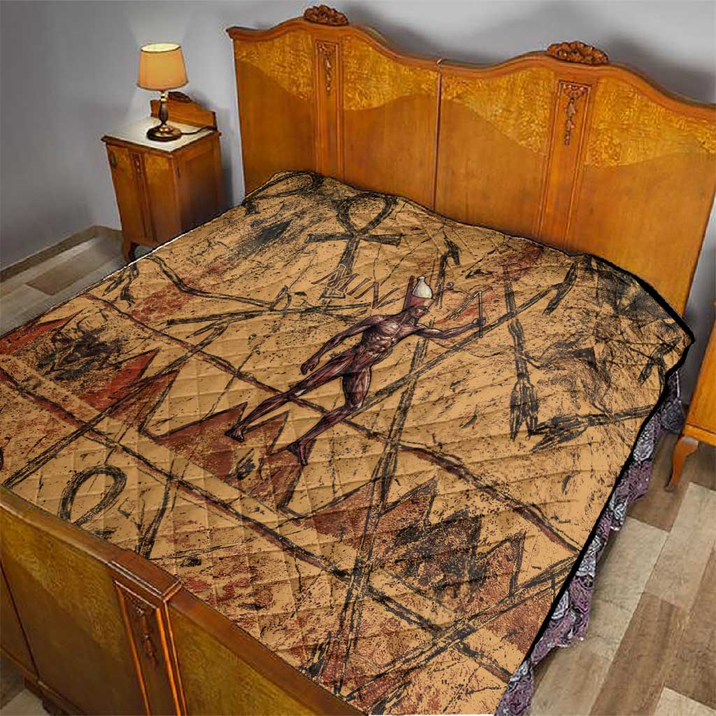 Min Ancient Egyptian Quilt Fertility Symbol Sandstone Ankh Pyramid Pattern