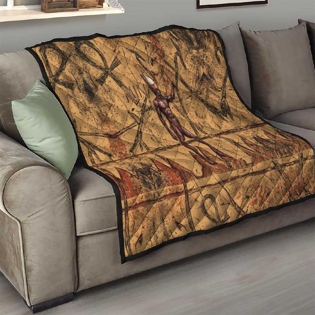 Min Ancient Egyptian Quilt Fertility Symbol Sandstone Ankh Pyramid Pattern