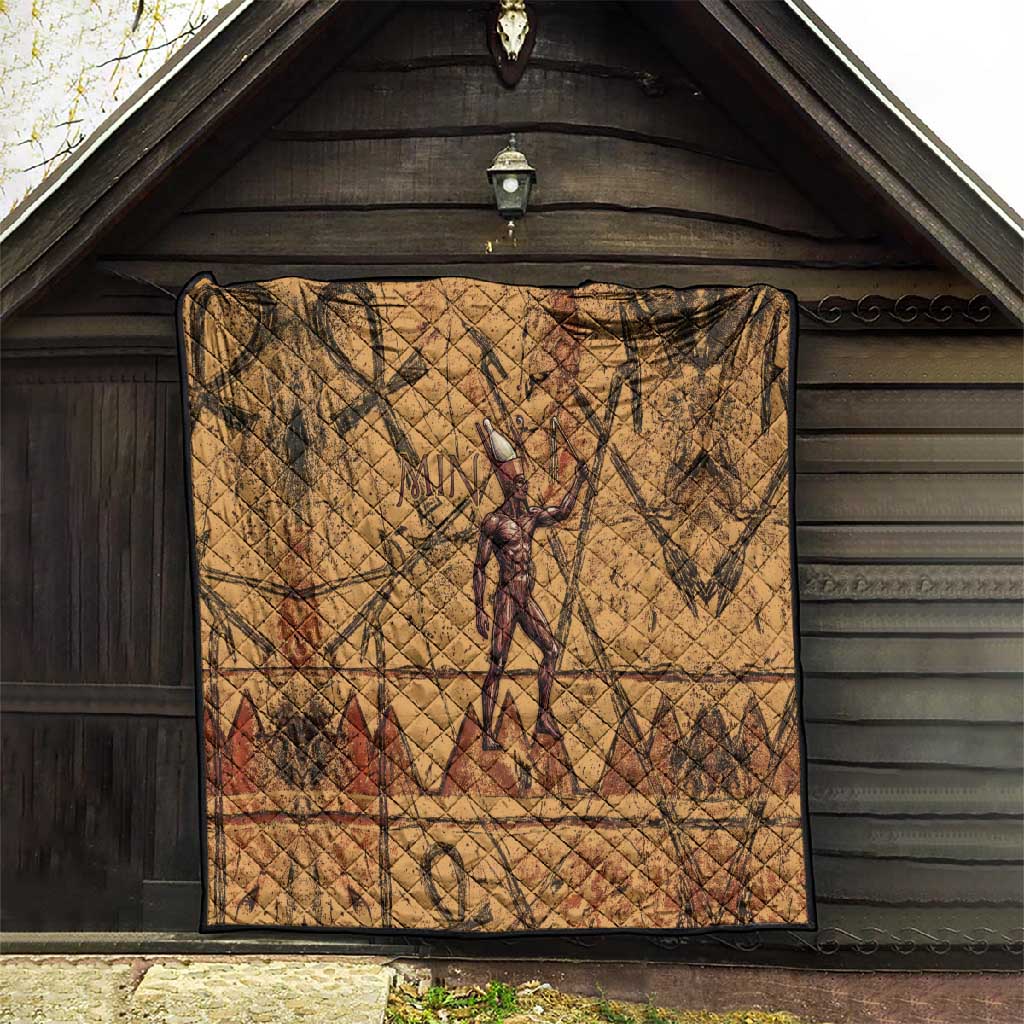 Min Ancient Egyptian Quilt Fertility Symbol Sandstone Ankh Pyramid Pattern