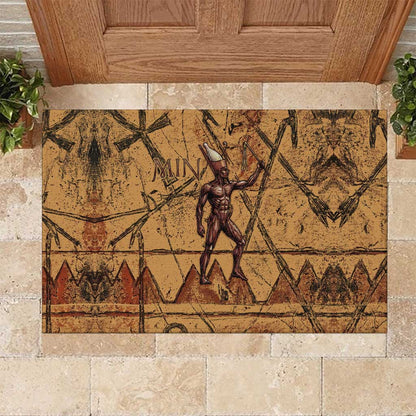 Min Ancient Egyptian Rubber Doormat Fertility Symbol Sandstone Ankh Pyramid Pattern