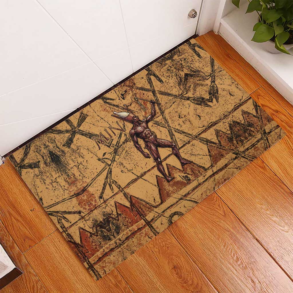 Min Ancient Egyptian Rubber Doormat Fertility Symbol Sandstone Ankh Pyramid Pattern