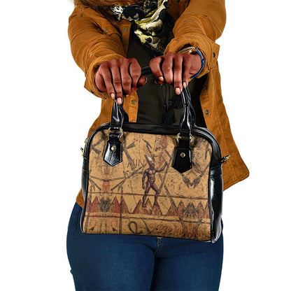 Min Ancient Egyptian Shoulder Handbag Fertility Symbol Sandstone Ankh Pyramid Pattern