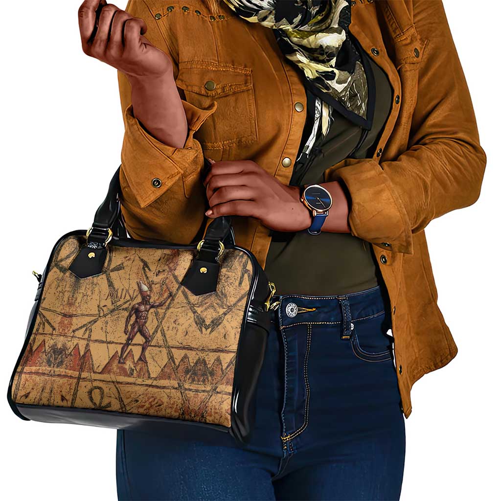 Min Ancient Egyptian Shoulder Handbag Fertility Symbol Sandstone Ankh Pyramid Pattern