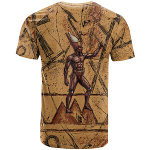 Min Ancient Egyptian T shirt Fertility Symbol Sandstone Ankh Pyramid Pattern