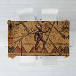 Min Ancient Egyptian Tablecloth Fertility Symbol Sandstone Ankh Pyramid Pattern