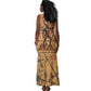 Min Ancient Egyptian Tank Maxi Dress Fertility Symbol Sandstone Ankh Pyramid Pattern