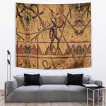 Min Ancient Egyptian Tapestry Fertility Symbol Sandstone Ankh Pyramid Pattern
