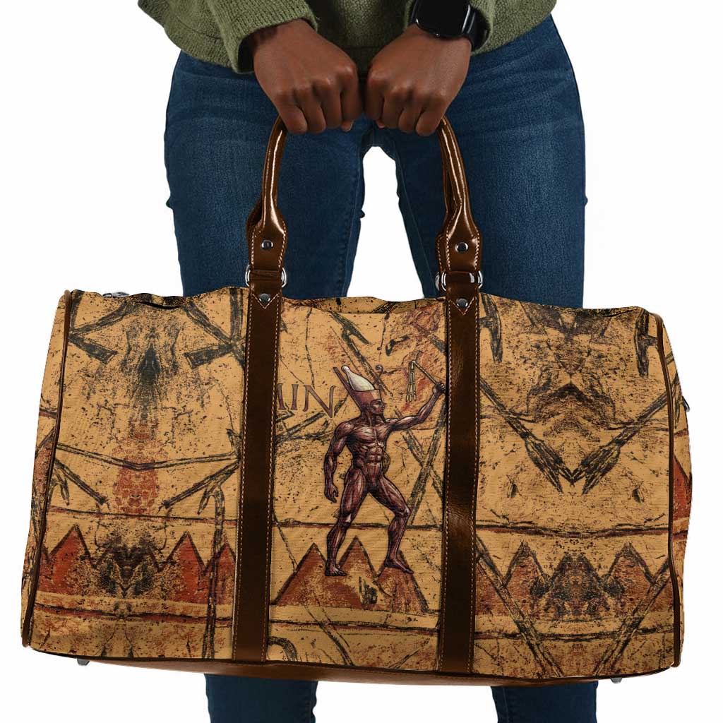 Min Ancient Egyptian Travel Bag Fertility Symbol Sandstone Ankh Pyramid Pattern