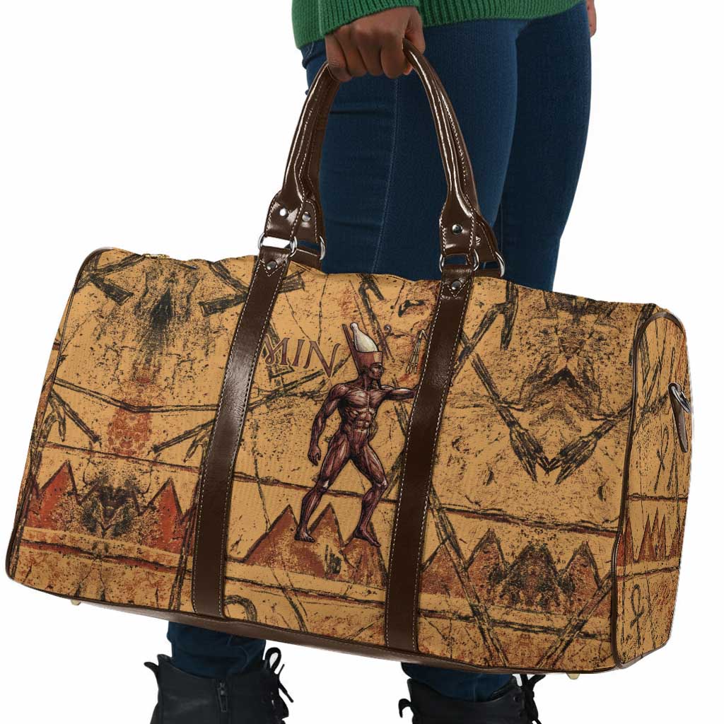Min Ancient Egyptian Travel Bag Fertility Symbol Sandstone Ankh Pyramid Pattern