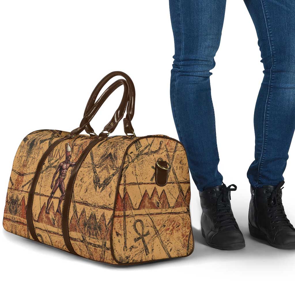 Min Ancient Egyptian Travel Bag Fertility Symbol Sandstone Ankh Pyramid Pattern