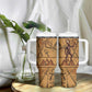 Min Ancient Egyptian Tumbler With Handle Fertility Symbol Sandstone Ankh Pyramid Pattern