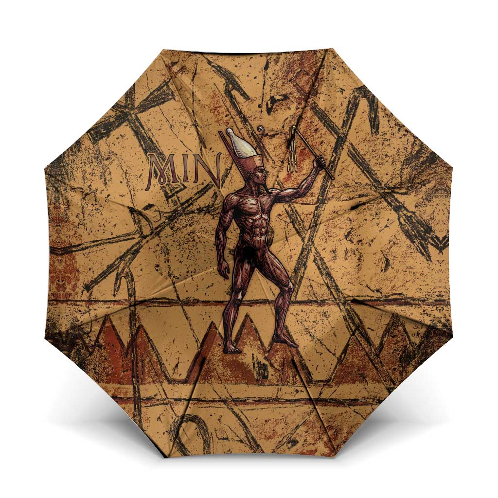 Min Ancient Egyptian Umbrella Fertility Symbol Sandstone Ankh Pyramid Pattern