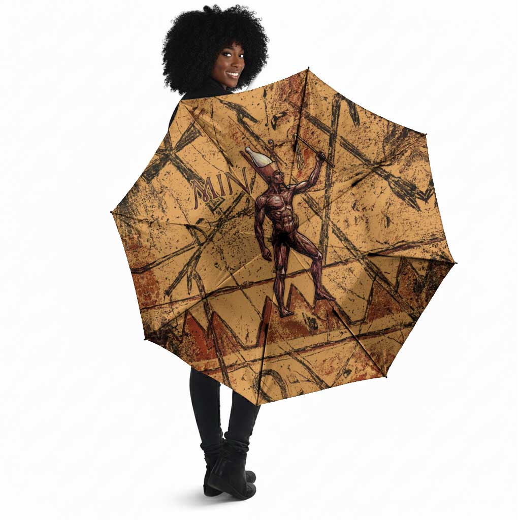 Min Ancient Egyptian Umbrella Fertility Symbol Sandstone Ankh Pyramid Pattern