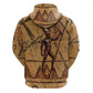 Min Ancient Egyptian Zip Hoodie Fertility Symbol Sandstone Ankh Pyramid Pattern