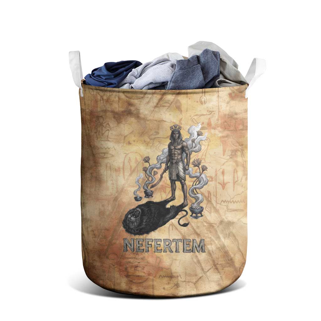Nefertem Ancient Egyptian Laundry Basket Lion Head Lotus Flowers Incense Smoke Ancient