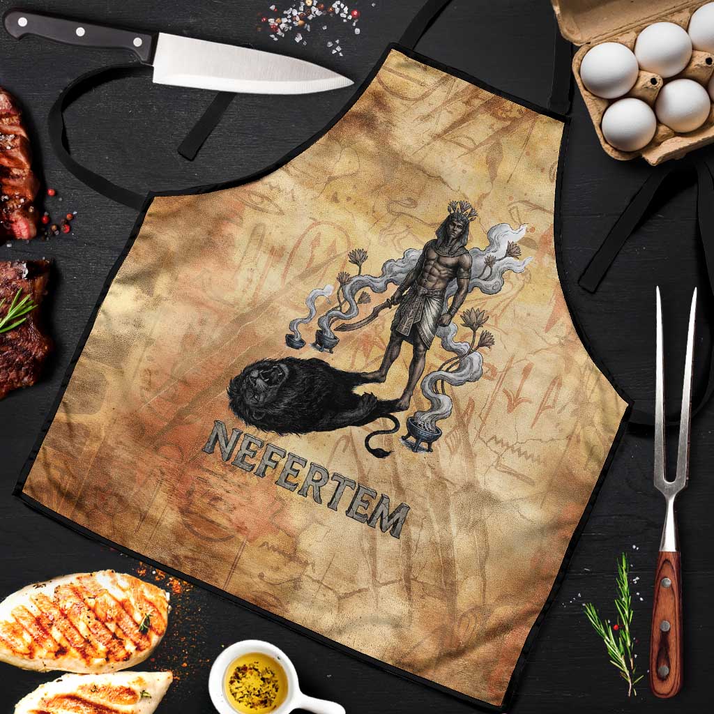 Nefertem Ancient Egyptian Apron Lion Head Lotus Flowers Incense Smoke Ancient