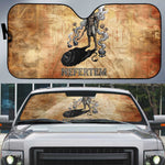 Nefertem Ancient Egyptian Auto Sun Shade Lion Head Lotus Flowers Incense Smoke Ancient
