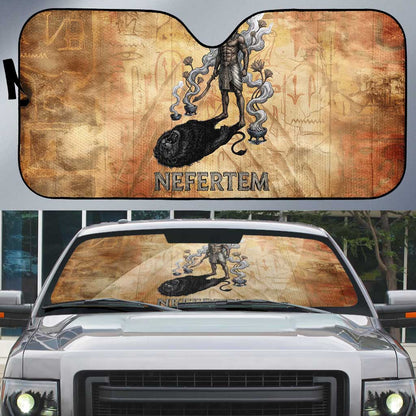 Nefertem Ancient Egyptian Auto Sun Shade Lion Head Lotus Flowers Incense Smoke Ancient