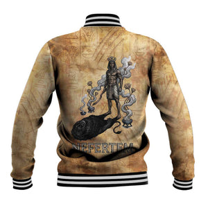 Nefertem Ancient Egyptian Baseball Jacket Lion Head Lotus Flowers Incense Smoke Ancient