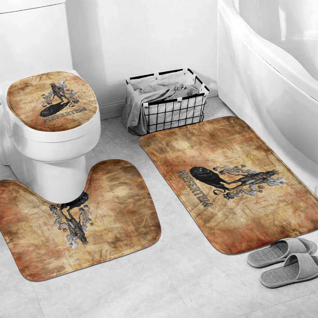Nefertem Ancient Egyptian Bathroom Set Lion Head Lotus Flowers Incense Smoke Ancient