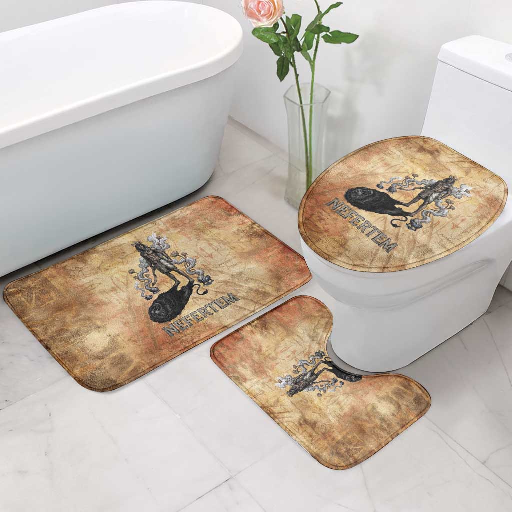 Nefertem Ancient Egyptian Bathroom Set Lion Head Lotus Flowers Incense Smoke Ancient