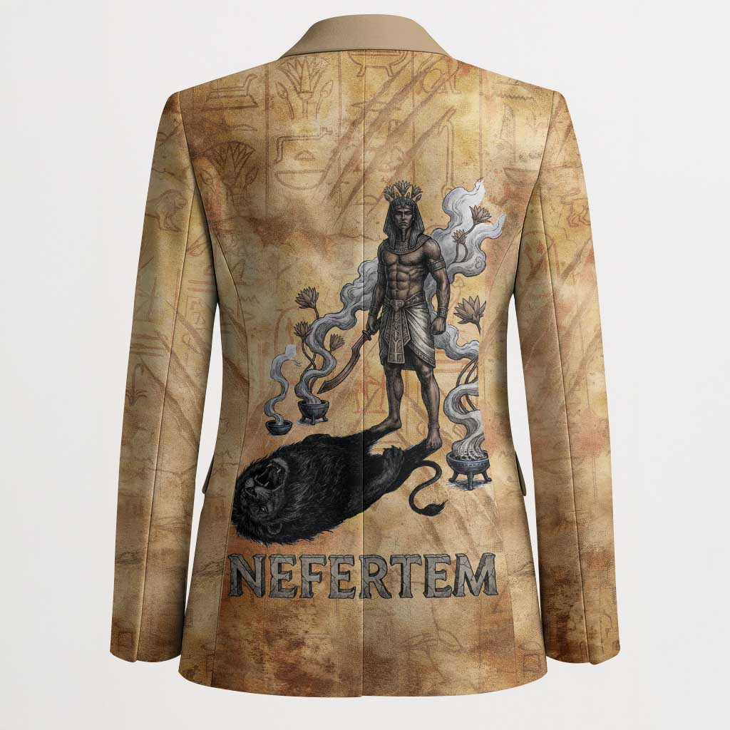 Nefertem Ancient Egyptian Blazer Lion Head Lotus Flowers Incense Smoke Ancient